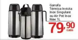 X Supermercados Garrafa Térmica Invicta Inox Singular ou Air Pot Inox New 1L oferta