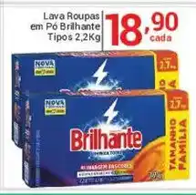 X Supermercados Lava Roupas em Pó Brilhante Tipos 2,2Kg oferta