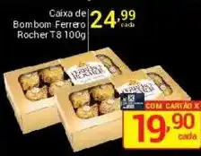 X Supermercados Caixa de Bombom Ferrero Rocher T8 100g oferta