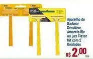 Max Atacadista Cuide-se bem - aparelho de barbear sensitive amarelo bic ou lux flexor kit com 2 unidades oferta