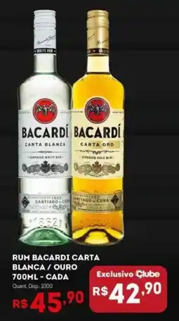 Bistek Supermercados rum bacardi carta branca / ouro oferta