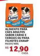 Assaí Atacadista Champ - alimento para caes adultos sabor carne e cereais ou para filhotes oferta