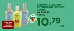 Araújo Supermercados Sabonete liquido cottonbaby snoopy oferta