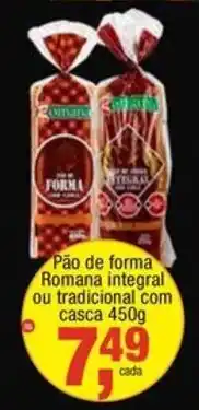 Frangolândia Pão de forma Romana integral ou tradicional oferta