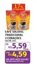 Assaí Atacadista 3 corações - café solúvel tradicional oferta