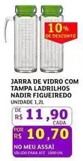 Assaí Atacadista Figueiredo - jarra de vidro com tampa ladrilhos nadir oferta