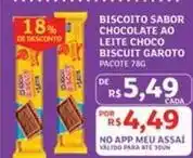 Assaí Atacadista Garoto - biscoito sabor chocolate ao leite choco biscuit oferta