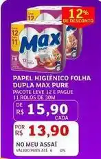 Assaí Atacadista Max - papel higiênico folha dupla pure oferta