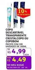 Assaí Atacadista Cristalcopo - copo descartável transparente cristalcopo ou copobom oferta