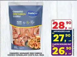Roldão Costa sul - camarão cozido congelado costa sul oferta