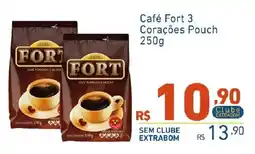 Extrabom Supermercados Café Fort 3 Corações Pouch oferta