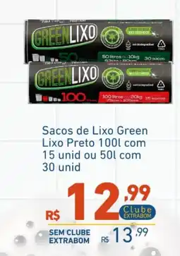 Extrabom Supermercados Sacos de Lixo Green Lixo Preto oferta