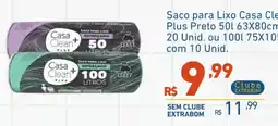 Extrabom Supermercados Saco para lixo casa clean plus preto oferta