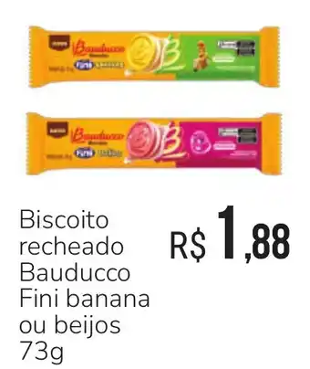 Biscoito recheado Bauducco Fini banana ou beijos