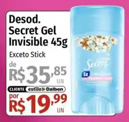 Supermercado Dalben Desod. Secret Gel Invisible oferta