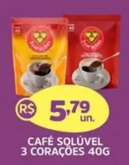 Supermercados Correia Café solúvel 3 corações oferta