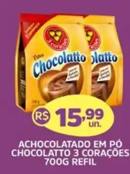 Supermercados Correia Achocolatado em pó chocolatto 3 corações oferta