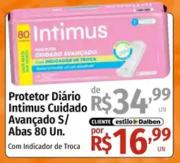 Supermercado Dalben protetor diário intimus cuidado avançado s/ abas oferta