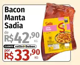 Supermercado Dalben Bacon Manta Sadia oferta