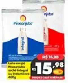 Supermercados Rex Leite em pó Piraçanuba sachê integral ou instantâneo oferta