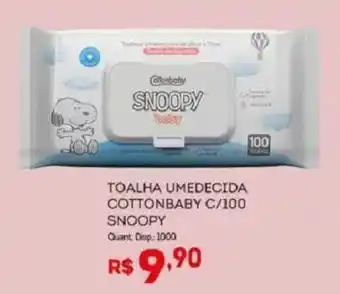 Toalha umedecida cottonbaby c/100 snoopy