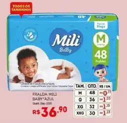 Bistek Supermercados Fralda mili baby azul oferta