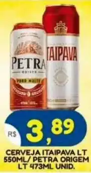 Bramil Supermercados Cerveja itaipava lt / petra origem lt oferta