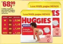 Frangolândia Fraldas roupinhas descartável huggies supreme care hiper oferta