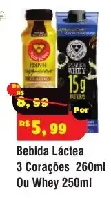 Royal Supermercados Bebida Láctea 3 Corações Ou Whey oferta