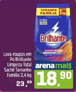 Arena Atacado Lava-roupas em Pó Brilhante Limpeza Total oferta