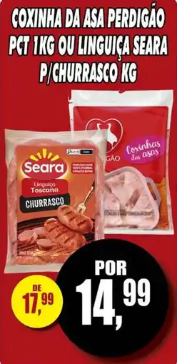 Supermercado leal Coxinha da asa perdigão ou linguiça seara p/churrasco oferta