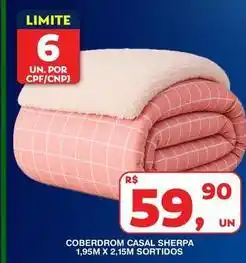 Roldão Sortidos - coberdrom casal sherpa 1.95m x 2,15m sortidos oferta