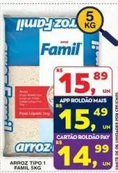 Roldão Arroz tipo 1 famil oferta