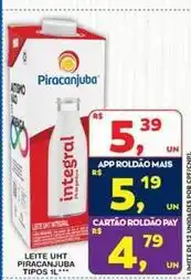 Roldão Piracanjuba - leite uht tipos oferta