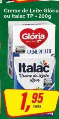 Rede Supermarket Creme de Leite Glória ou Italac TP - 200g oferta