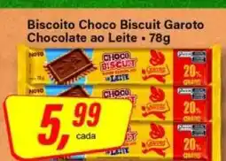 Rede Supermarket Biscoito Choco Biscuit Garoto Chocolate ao Leite - 78g oferta