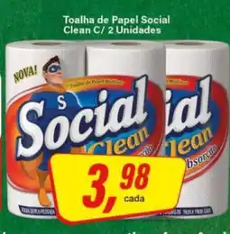 Rede Supermarket Toalha de Papel Social Clean C/ 2 Unidades oferta