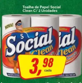Rede Supermarket Toalha de Papel Social Clean C/ 2 Unidades oferta