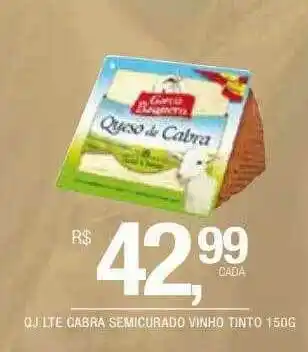 DB Supermercados Qj Lte Cabra Semicurado Vinho Tinto oferta