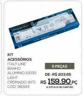 Kit Acessórios Italy Line Bahno Alumino 10030 Light Cromado