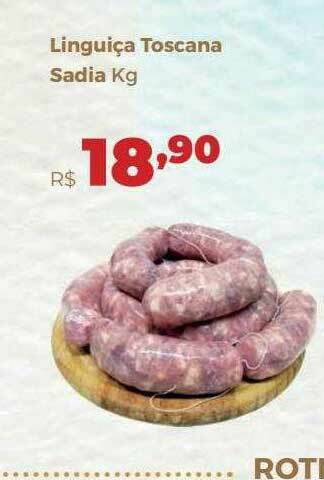 Villarreal Supermercados Linguiça Toscana Sadia Kg oferta
