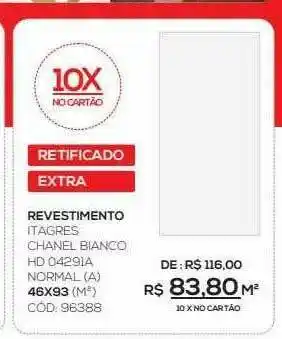 Reverstimento Itagres Chanel Bianco Hd 46x93