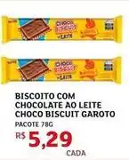 Assaí Atacadista Garoto - biscoito com chocolate ao leite choco biscuit oferta