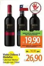 Atacadão Máximo - vinho chileno 3 medallas oferta