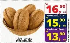 Roldão De - pão francês integral oferta