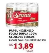 Assaí Atacadista Sensus - papel higiênico folha dupla 100% celulose oferta