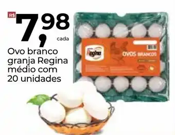 Frangolândia Ovo Branco Granja Regina medio com 20 unidades oferta