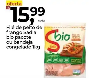 Frangolândia File de peito de frango Sadia Bio pacote ou bandeja congelado 1kg oferta