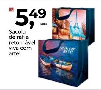 Frangolândia Sacola de rafia retornavel viva com arte! oferta