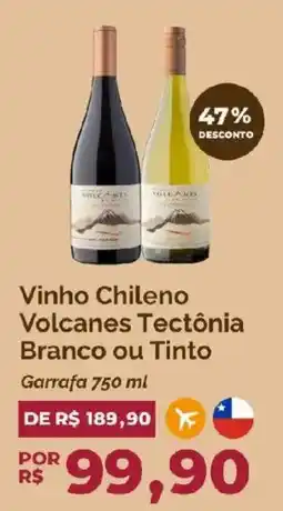 Oba Hortifruti Vinho Chileno Volcanes Tectonia Branco ou Tinto oferta